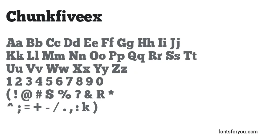Schriftart Chunkfiveex – Alphabet, Zahlen, spezielle Symbole