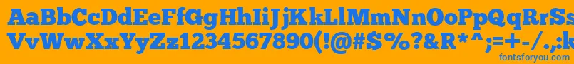 Chunkfiveex Font – Blue Fonts on Orange Background