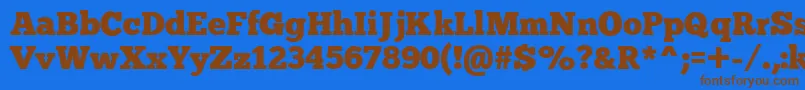 Chunkfiveex Font – Brown Fonts on Blue Background