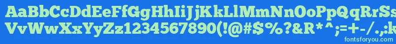 Chunkfiveex Font – Green Fonts on Blue Background