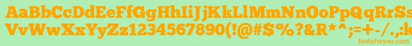 Chunkfiveex Font – Orange Fonts on Green Background