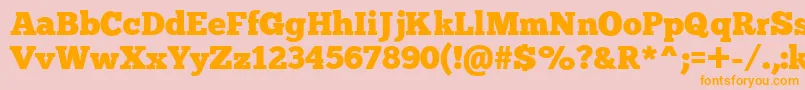 Chunkfiveex-Schriftart – Orangefarbene Schriften auf rosa Hintergrund