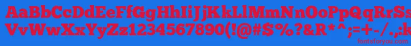 Chunkfiveex Font – Red Fonts on Blue Background