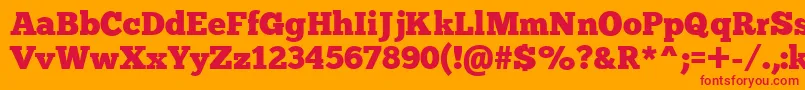 Chunkfiveex Font – Red Fonts on Orange Background