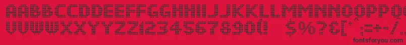 DsDotsMedium Font – Black Fonts on Red Background