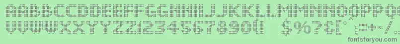 DsDotsMedium Font – Gray Fonts on Green Background