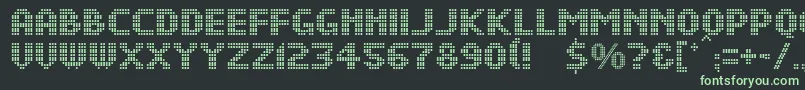 DsDotsMedium Font – Green Fonts on Black Background