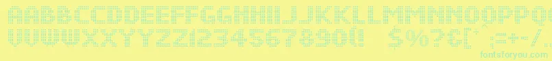 Шрифт DsDotsMedium – зелёные шрифты на жёлтом фоне
