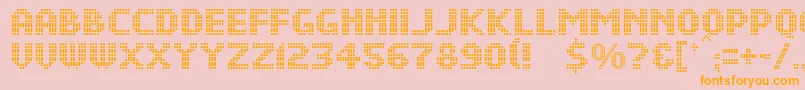 DsDotsMedium Font – Orange Fonts on Pink Background
