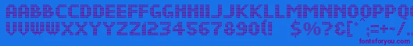 フォントDsDotsMedium – 紫色のフォント、青い背景