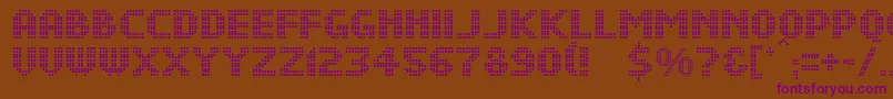 DsDotsMedium Font – Purple Fonts on Brown Background