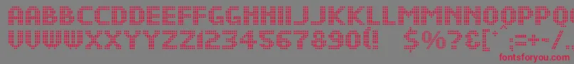 DsDotsMedium Font – Red Fonts on Gray Background