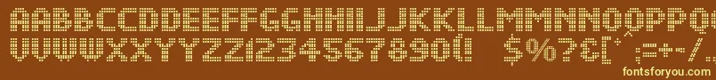 DsDotsMedium Font – Yellow Fonts on Brown Background