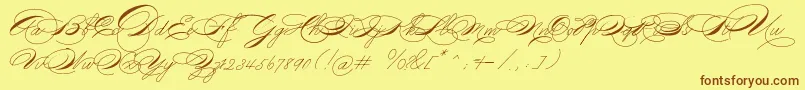 Michael16017 Font – Brown Fonts on Yellow Background