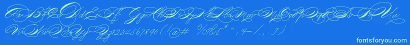 Michael16017 Font – Green Fonts on Blue Background