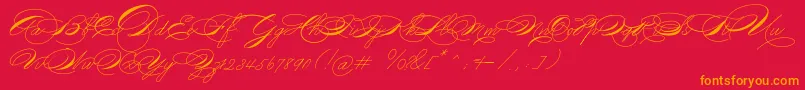 Michael16017 Font – Orange Fonts on Red Background