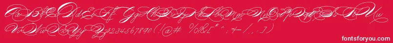 Michael16017-Schriftart – Weiße Schriften auf rotem Hintergrund