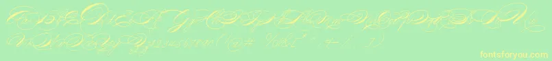 Michael16017-Schriftart – Gelbe Schriften auf grünem Hintergrund