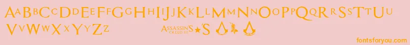 Assassin$ Font – Orange Fonts on Pink Background
