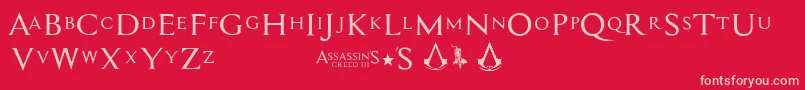 Saiba mais sobre a fonte Assassin$ Fonte Assassin$ – fontes rosa em um fundo vermelho