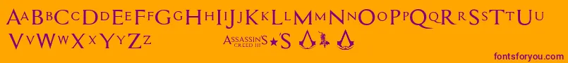 Assassin$ Font – Purple Fonts on Orange Background