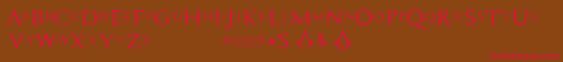 Assassin$ Font – Red Fonts on Brown Background