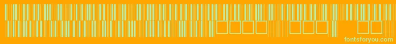 V100004-Schriftart – Grüne Schriften auf orangefarbenem Hintergrund