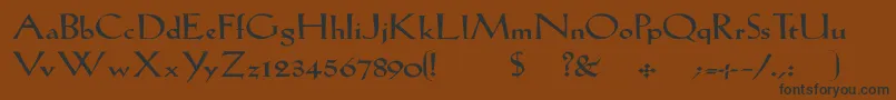 Lilhvywd-Schriftart – Schwarze Schriften auf braunem Hintergrund