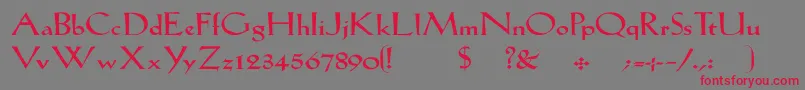 Czcionka Lilhvywd – czerwone czcionki na szarym tle