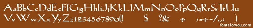 Lilhvywd-Schriftart – Weiße Schriften auf braunem Hintergrund
