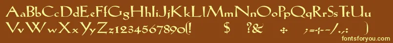 Lilhvywd Font – Yellow Fonts on Brown Background