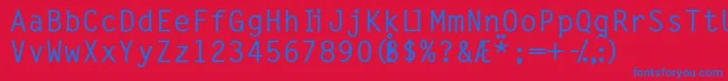 Latin7onessk Font – Blue Fonts on Red Background