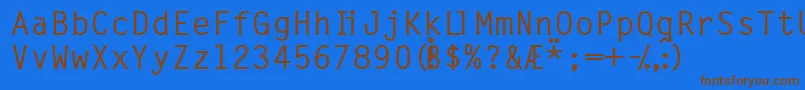 Latin7onessk Font – Brown Fonts on Blue Background