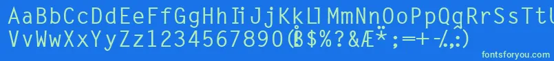 Latin7onessk Font – Green Fonts on Blue Background