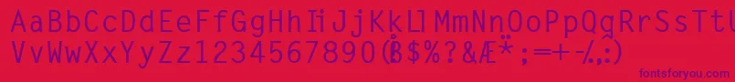 Latin7onessk Font – Purple Fonts on Red Background