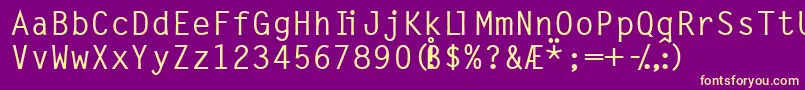 Latin7onessk Font – Yellow Fonts on Purple Background