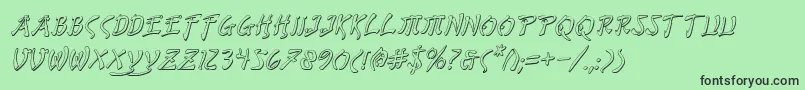 BushidoShadowItalic Font – Black Fonts on Green Background