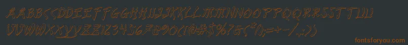 BushidoShadowItalic-Schriftart – Braune Schriften auf schwarzem Hintergrund