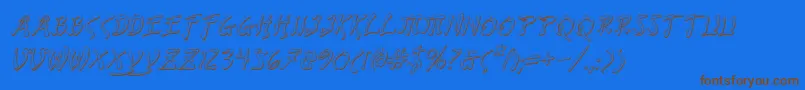 Police BushidoShadowItalic – polices brunes sur fond bleu