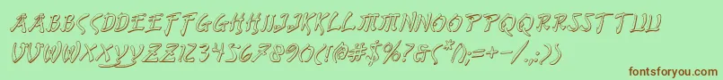 BushidoShadowItalic Font – Brown Fonts on Green Background