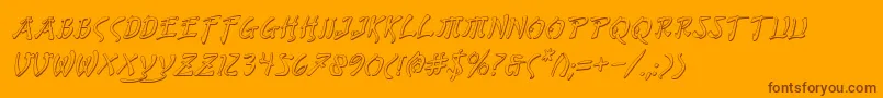 BushidoShadowItalic Font – Brown Fonts on Orange Background