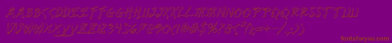 BushidoShadowItalic-fontti – ruskeat fontit violetilla taustalla