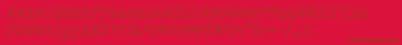 BushidoShadowItalic Font – Brown Fonts on Red Background