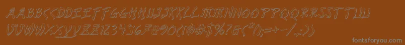 BushidoShadowItalic Font – Gray Fonts on Brown Background