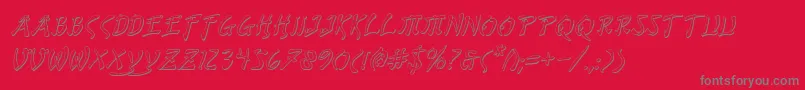 BushidoShadowItalic Font – Gray Fonts on Red Background