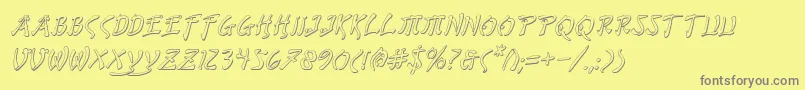 BushidoShadowItalic Font – Gray Fonts on Yellow Background