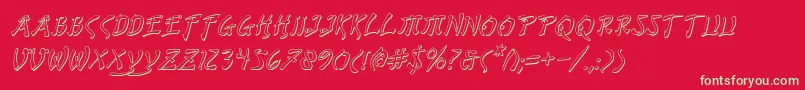 フォントBushidoShadowItalic – 赤い背景に緑の文字