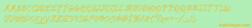 BushidoShadowItalic Font – Orange Fonts on Green Background