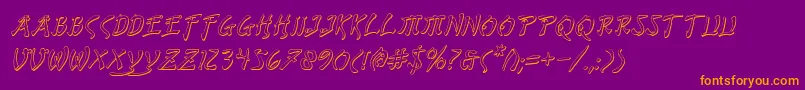 BushidoShadowItalic Font – Orange Fonts on Purple Background