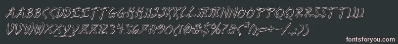 フォントBushidoShadowItalic – 黒い背景にピンクのフォント